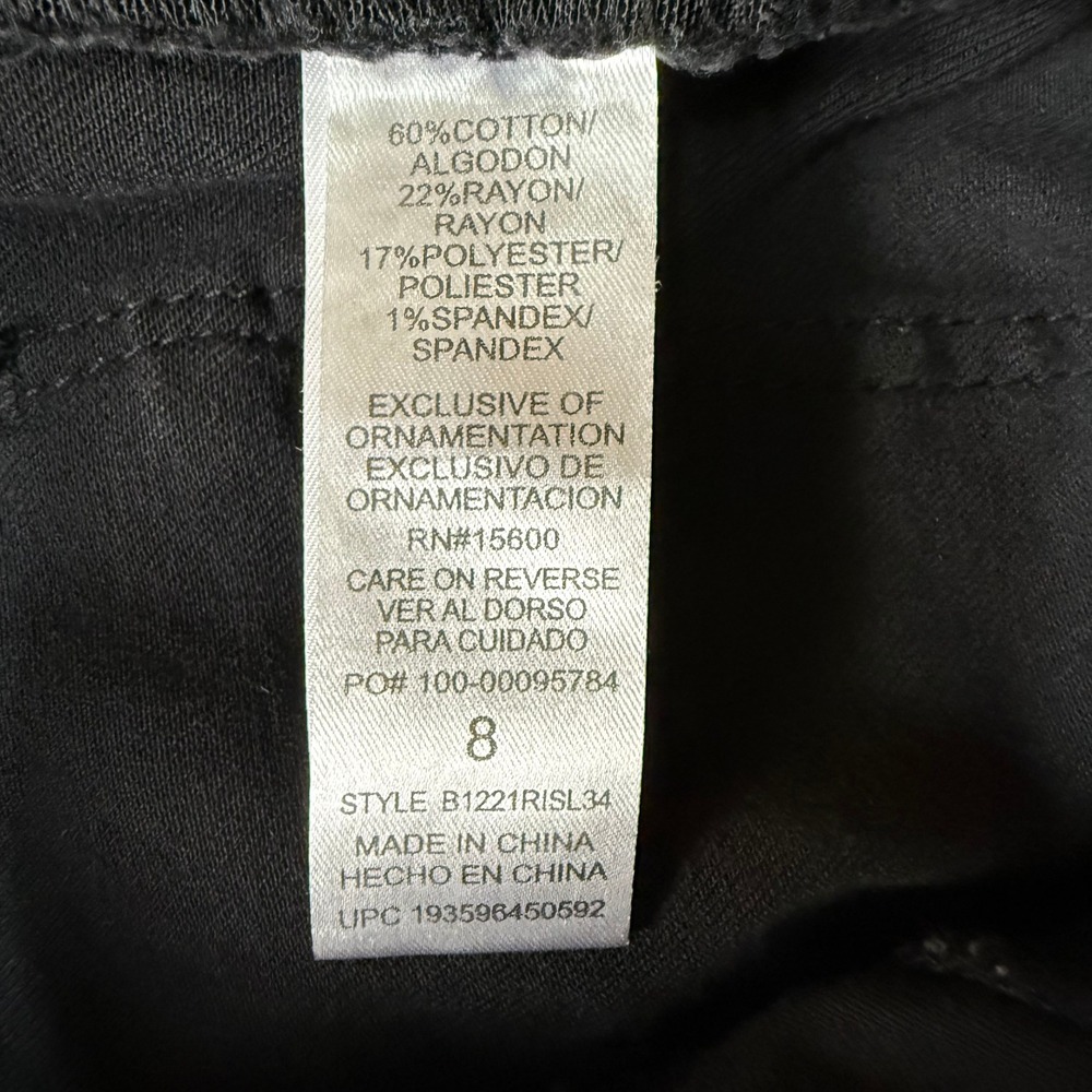 Democracy Jeans Womens 8 Black Bootcut Stretch Ab Solution Tummy Control 32x33 - Picture 8 of 16